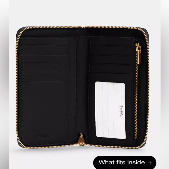 Coach Medium ID Zip Wallet. NWOT. Black. - Picture 8 of 9